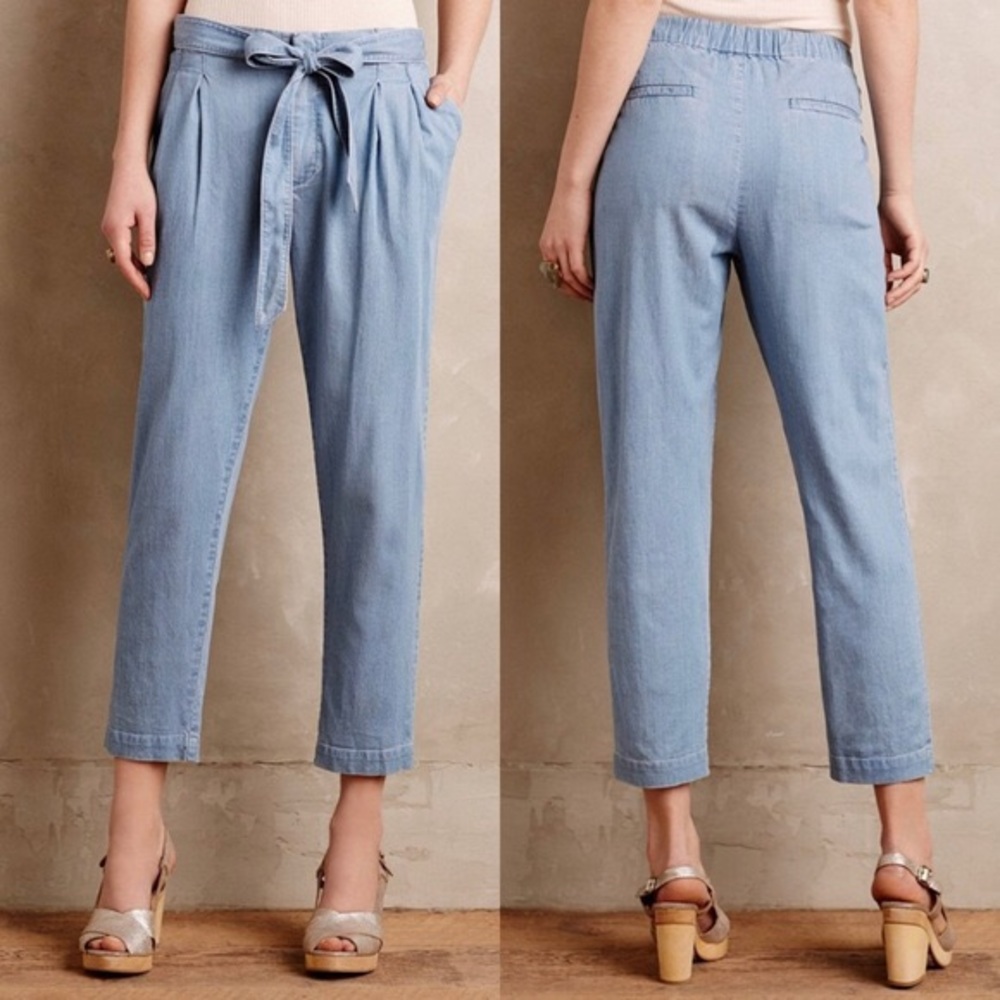 Anthropologie Cartonnier Paper Bag Chambray Jeans